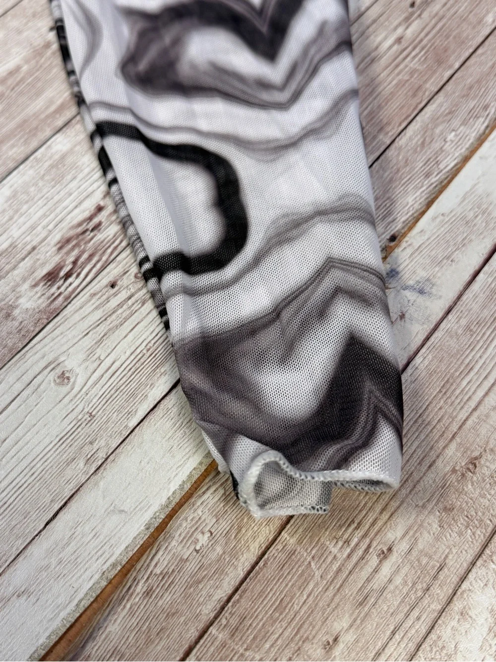 Marble-Print Ruched Mini Dress with Matching Bikini